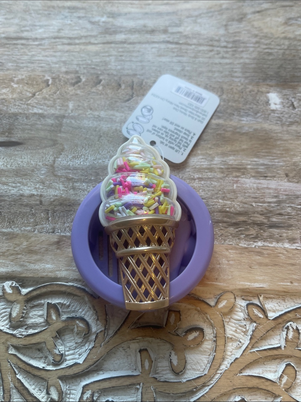 Ice Cream Cone Car Fragrance Clip - Purple